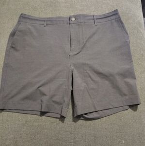 FAHERTY All Day Shorts Mens 38 Charcoal Drawstring Hybrid Stretch 9" Inseam